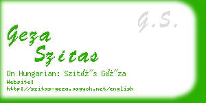 geza szitas business card